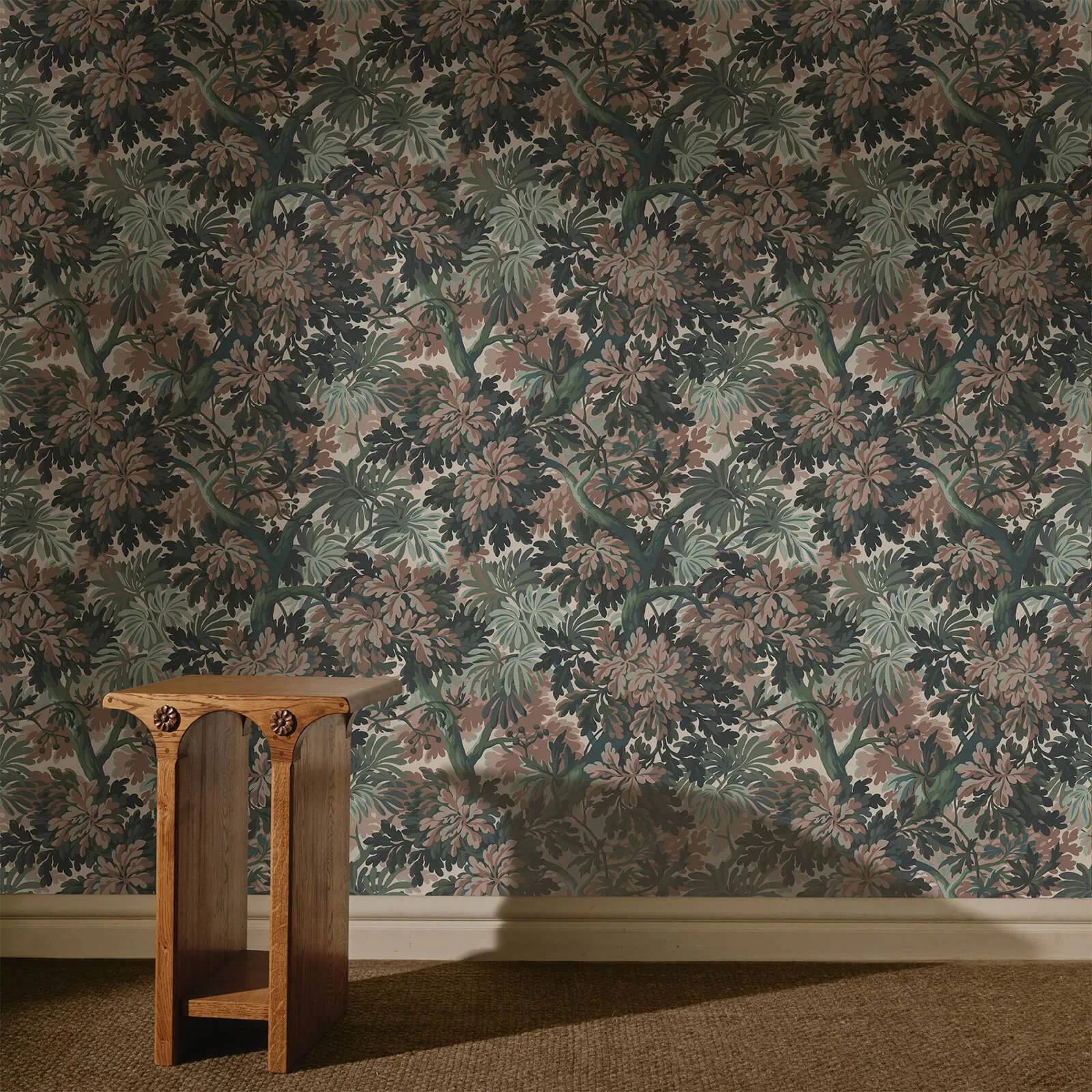 House of Hackney Foris Magna wallpaper in Tourmaline, foliage and trees in tourmaline