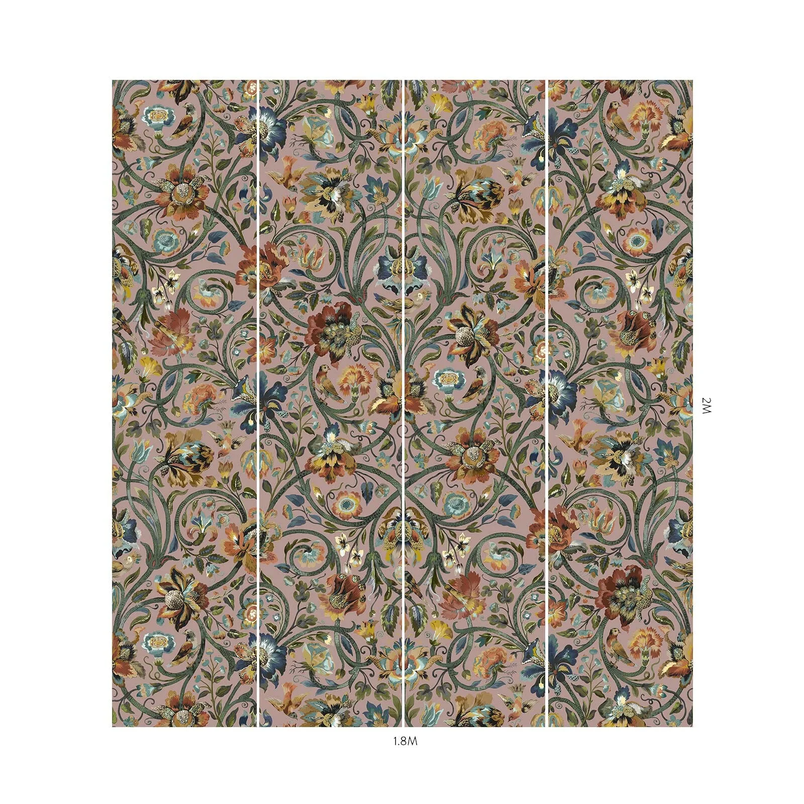 House of Hackney Gaia Wallpaper in Blush House of Hackney Gaia wallpaper in Blush, blooms and foliage in blush