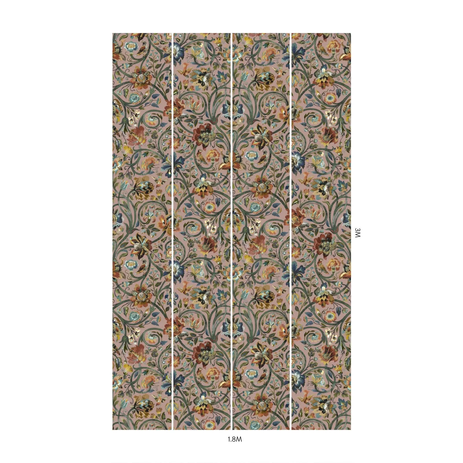 House of Hackney Gaia Wallpaper in Blush House of Hackney Gaia wallpaper in Blush, blooms and foliage in blush