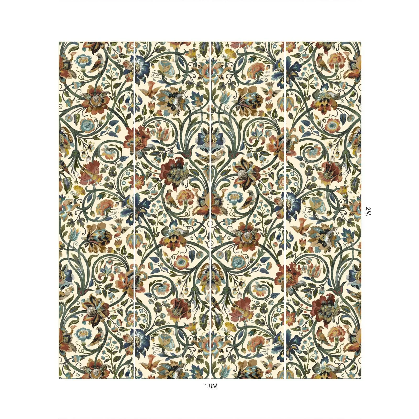 House of Hackney Gaia wallpaper in Ecru, blooms and foliage in ecru