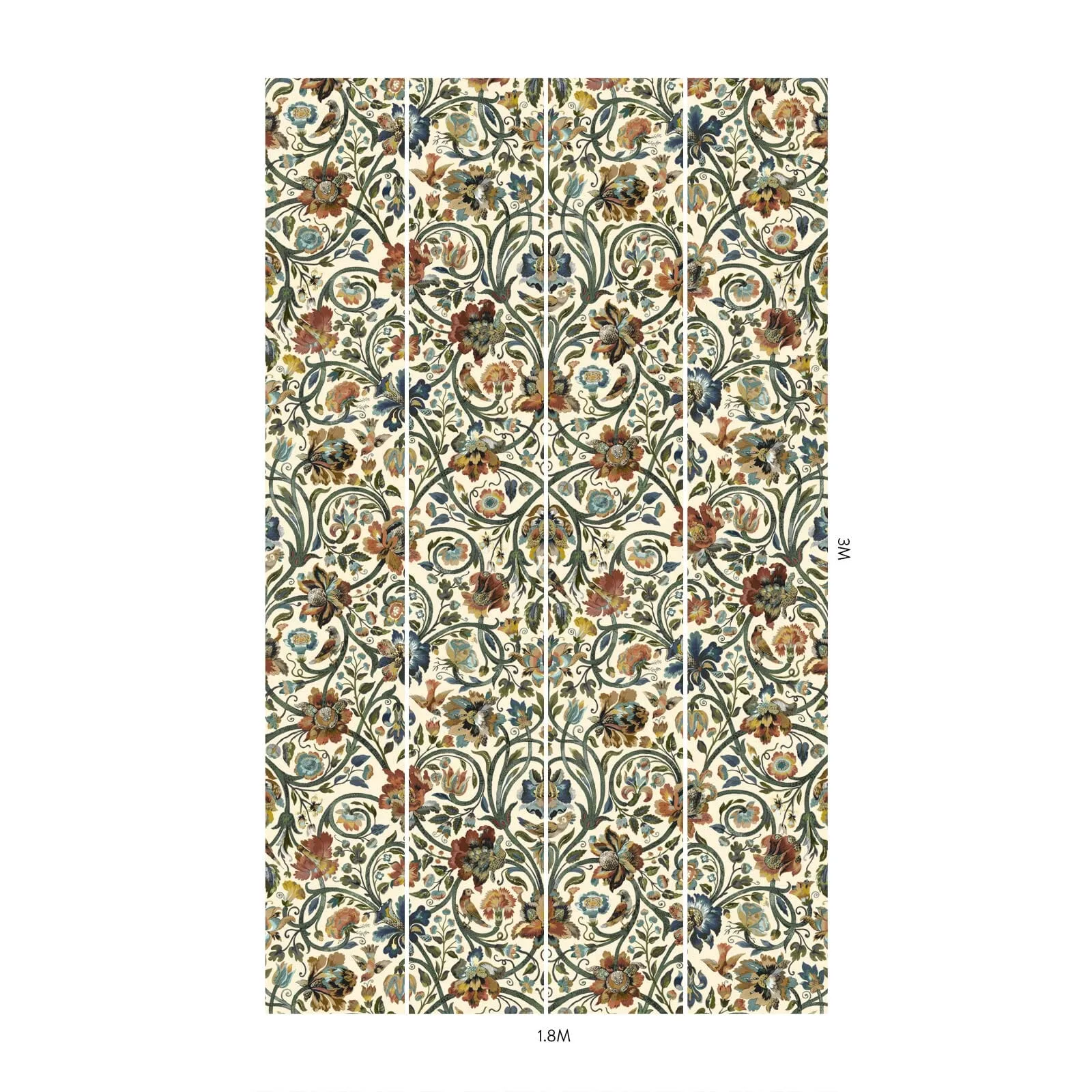 House of Hackney Gaia wallpaper in Ecru, blooms and foliage in ecru