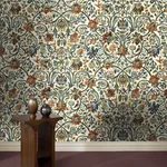 House of Hackney Gaia wallpaper in Ecru, blooms and foliage in ecru