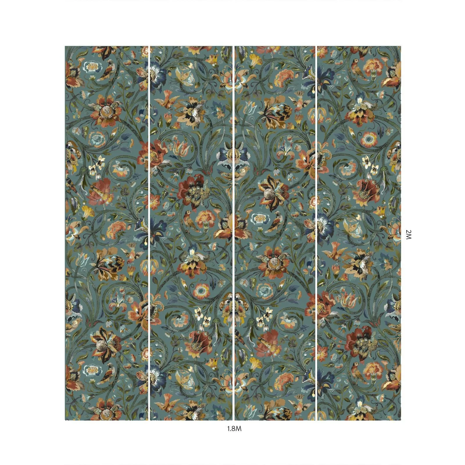 House of Hackney Gaia Wallpaper in Prussian Blue House of Hackney Gaia wallpaper in Prussian Blue, blooms and foliage in blue