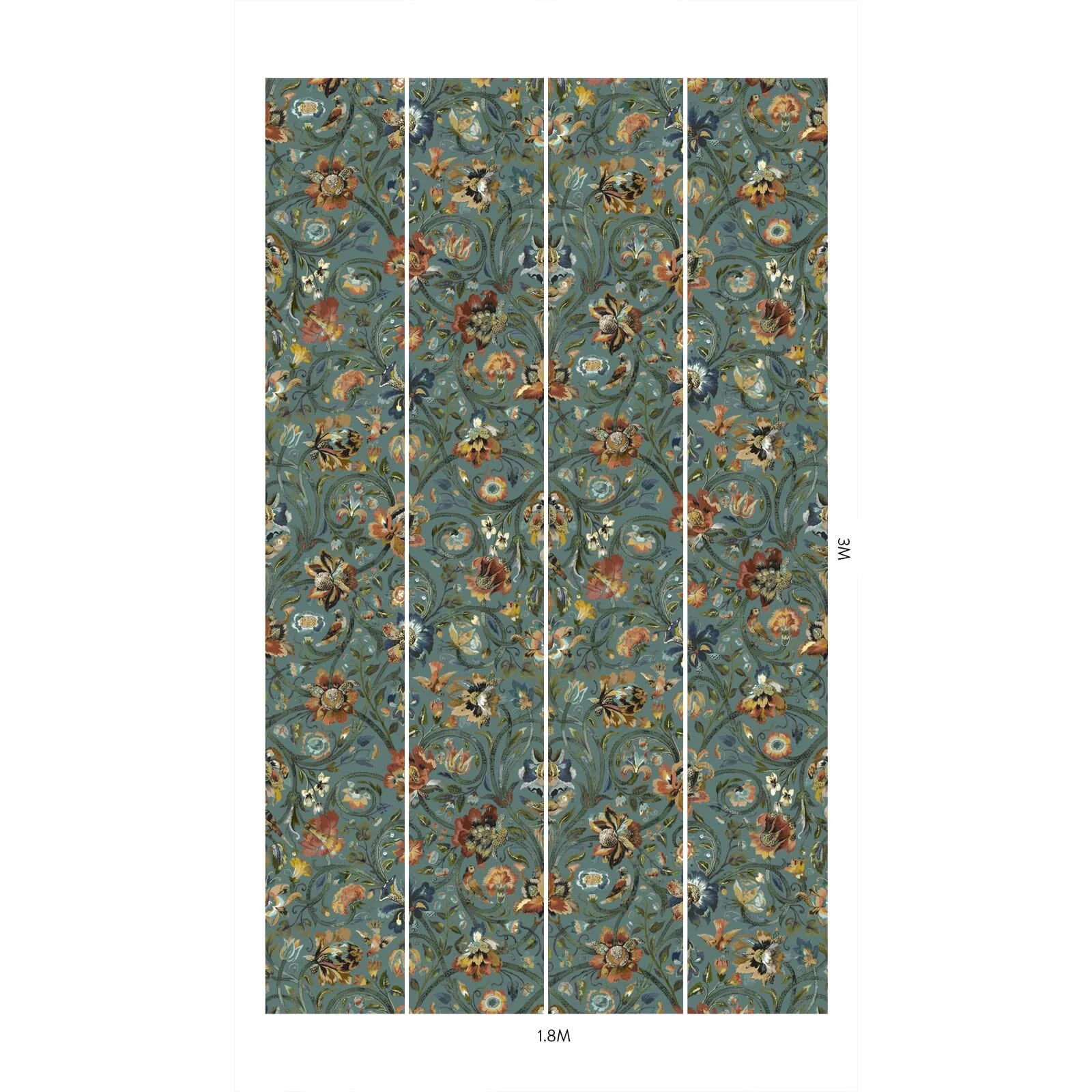 House of Hackney Gaia Wallpaper in Prussian Blue House of Hackney Gaia wallpaper in Prussian Blue, blooms and foliage in blue