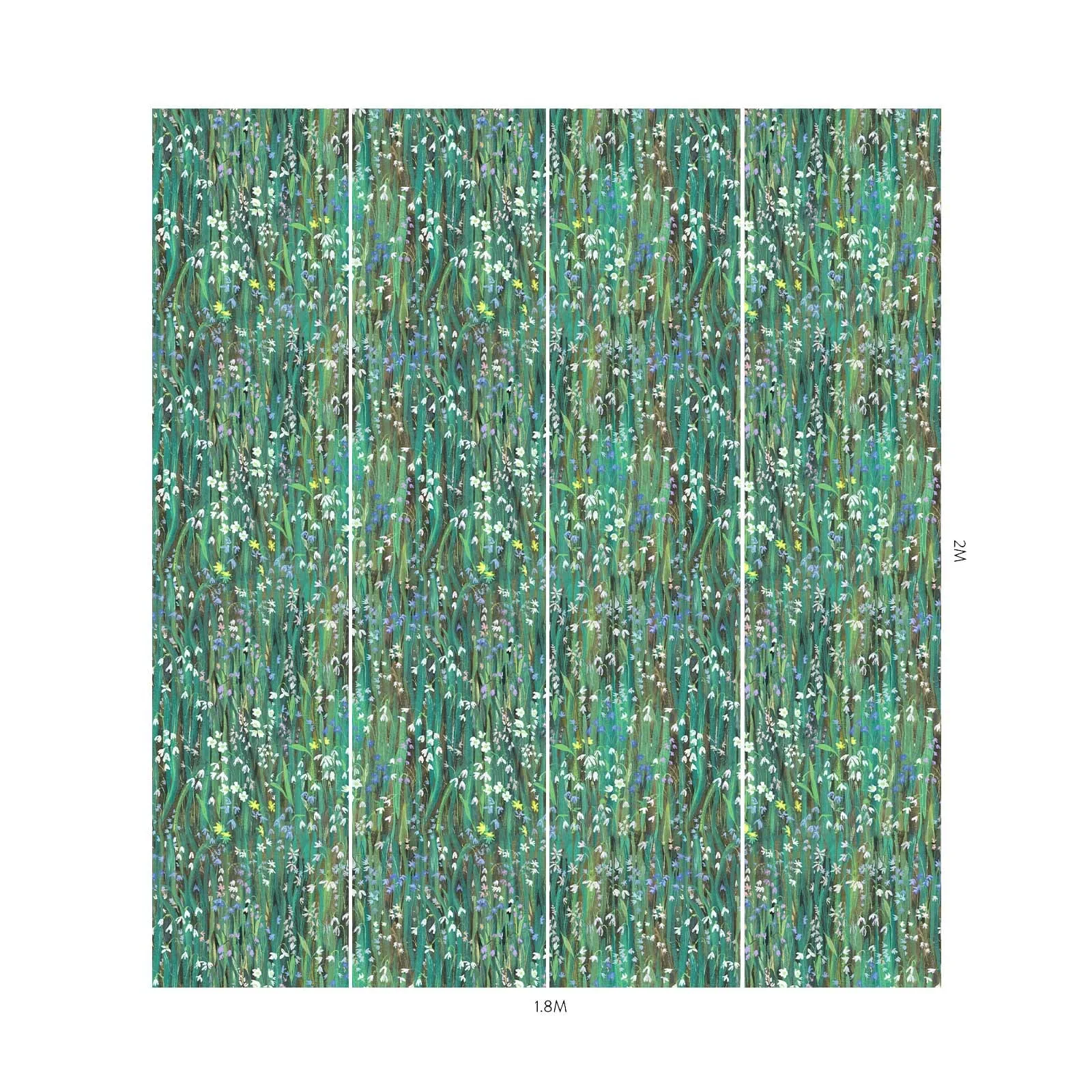 House of Hackney Galanthi wallpaper in Viridis, blooms and foliage in viridis