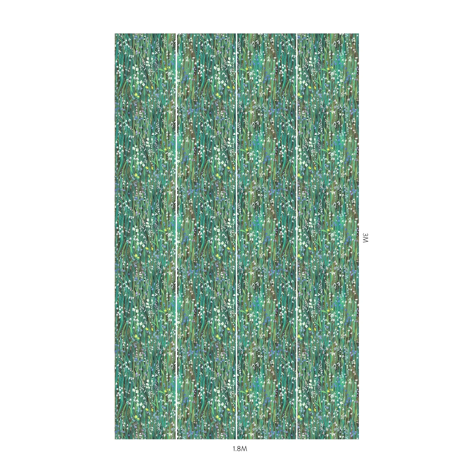 House of Hackney Galanthi wallpaper in Viridis, blooms and foliage in viridis