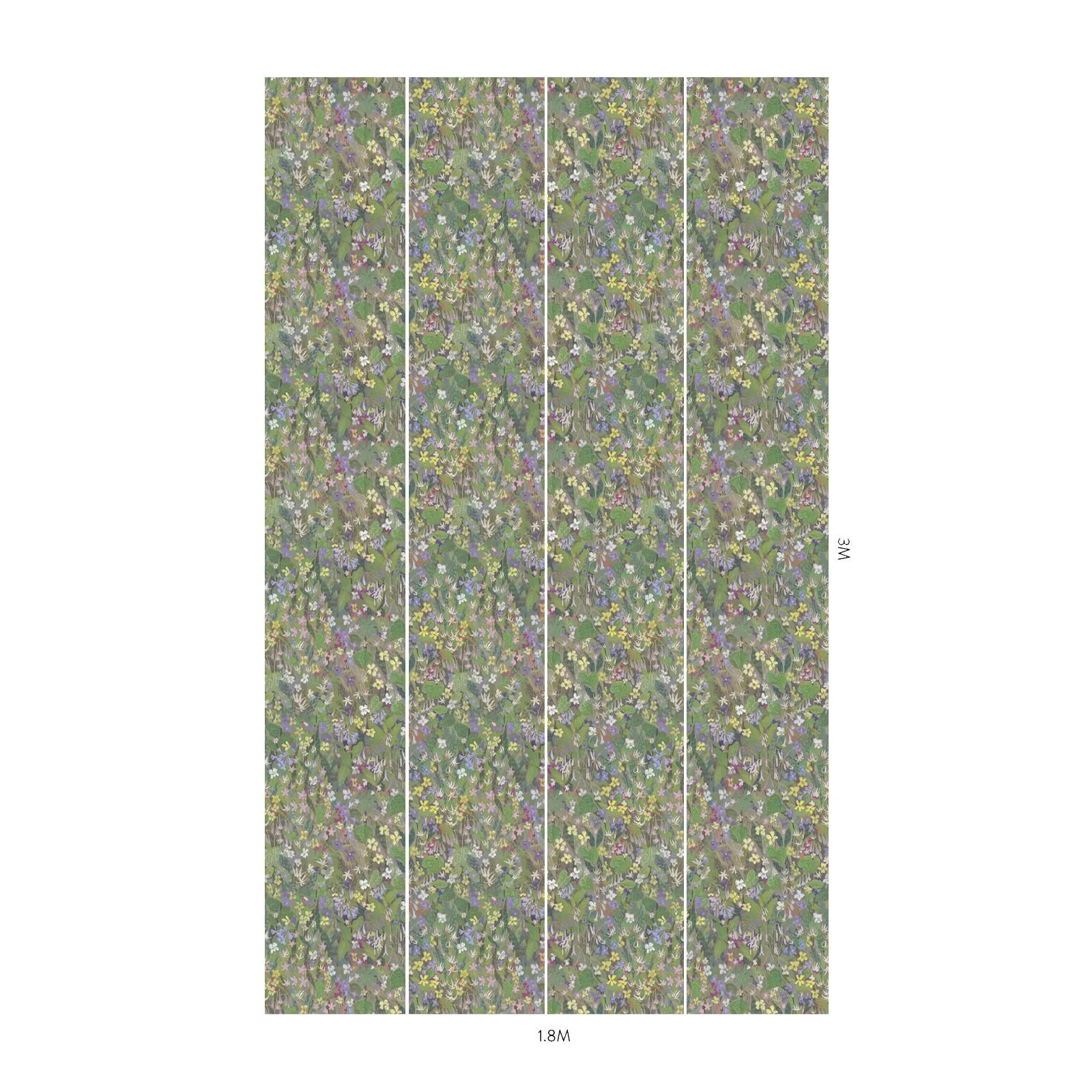 House of Hackney Gardenia wallpaper in Verde, blooms and foliage in verde