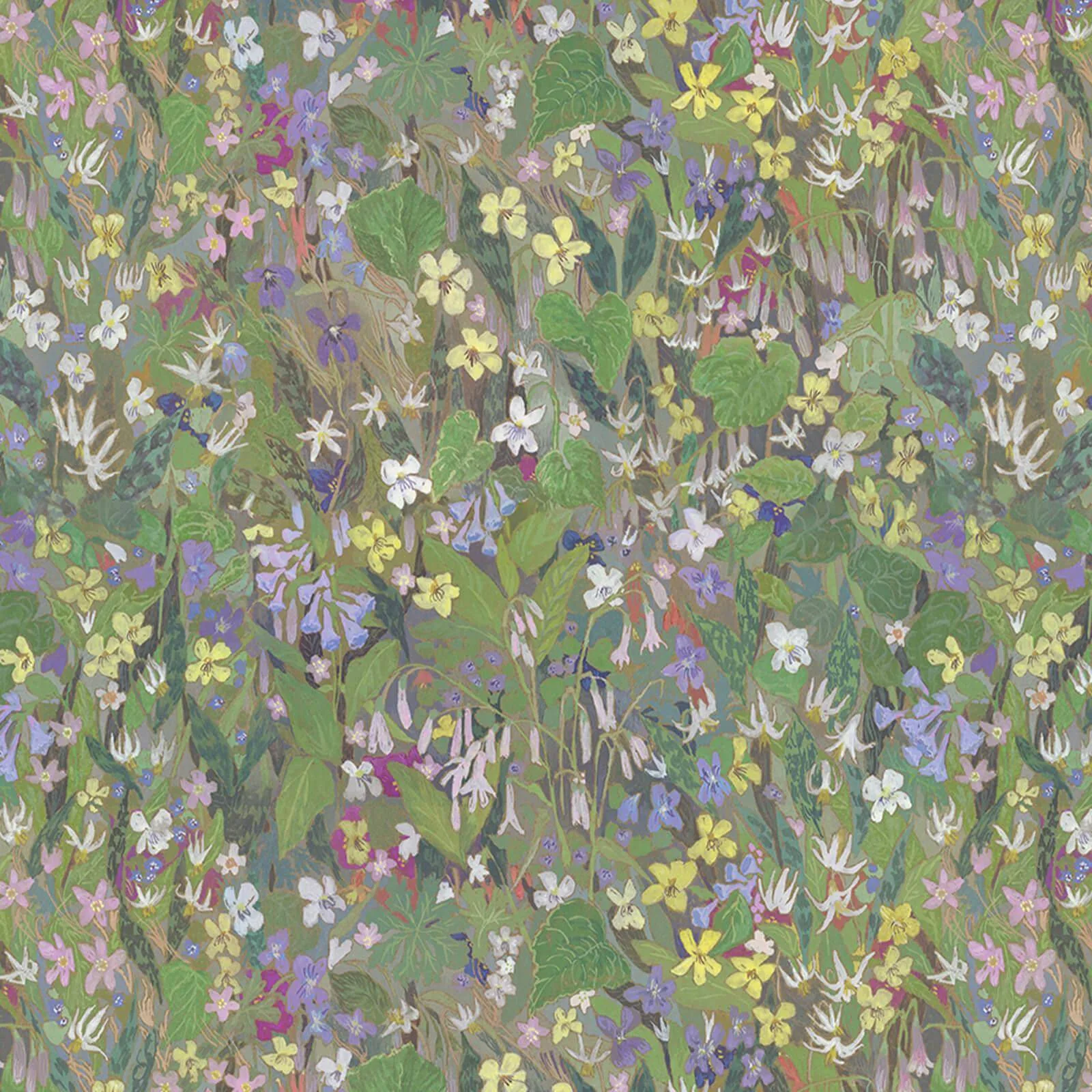 House of Hackney Gardenia wallpaper in Verde, blooms and foliage in verde