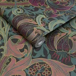 House of Hackney Golden Lily wallpaper in Apatite, blooms and foliage in apatite