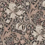 House of Hackney Golden Lily wallpaper in Black, blooms and foliage in black