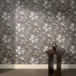House of Hackney Golden Lily wallpaper in Black, blooms and foliage in black