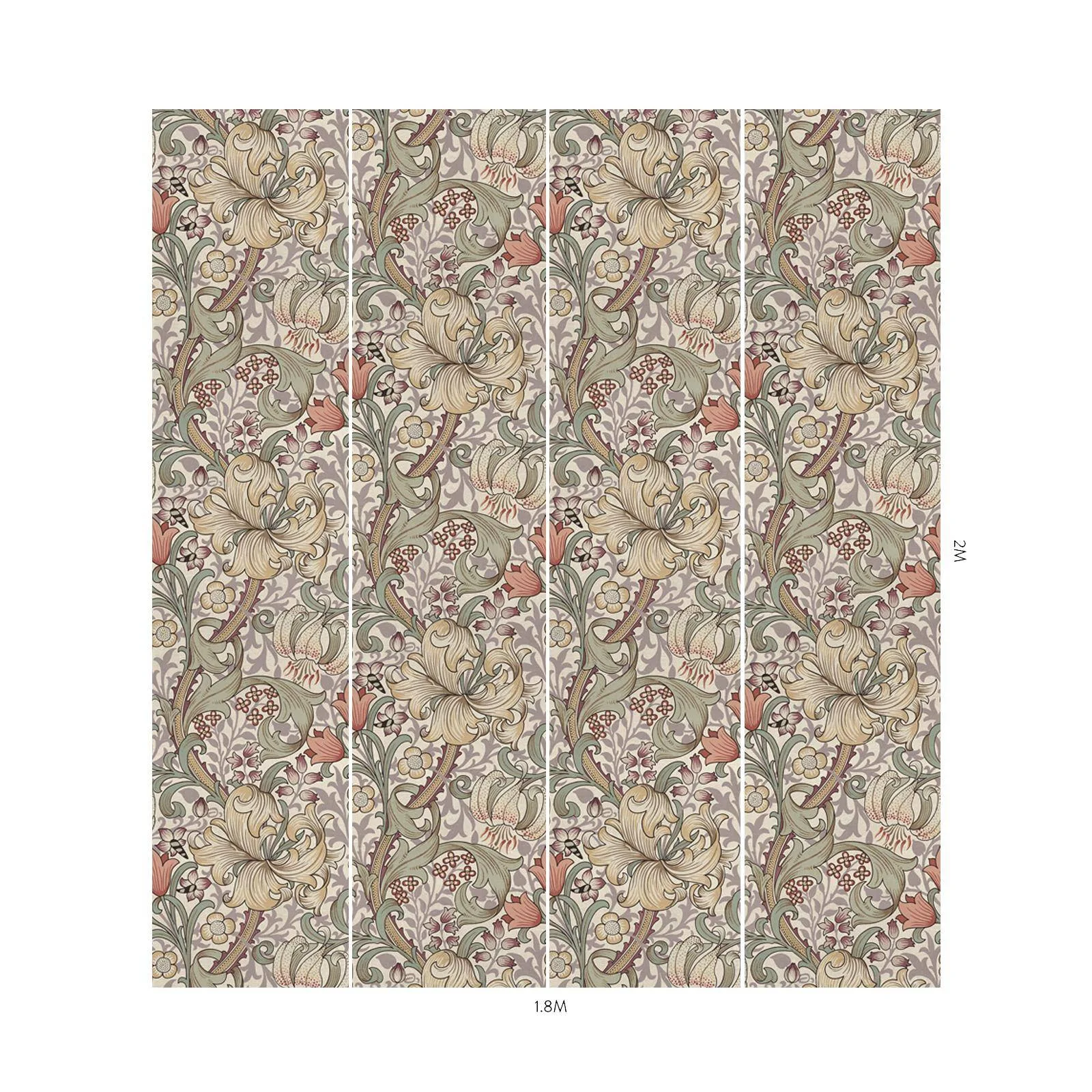 House of Hackney Golden Lily wallpaper in Cirrus, blooms and foliage in cirrus