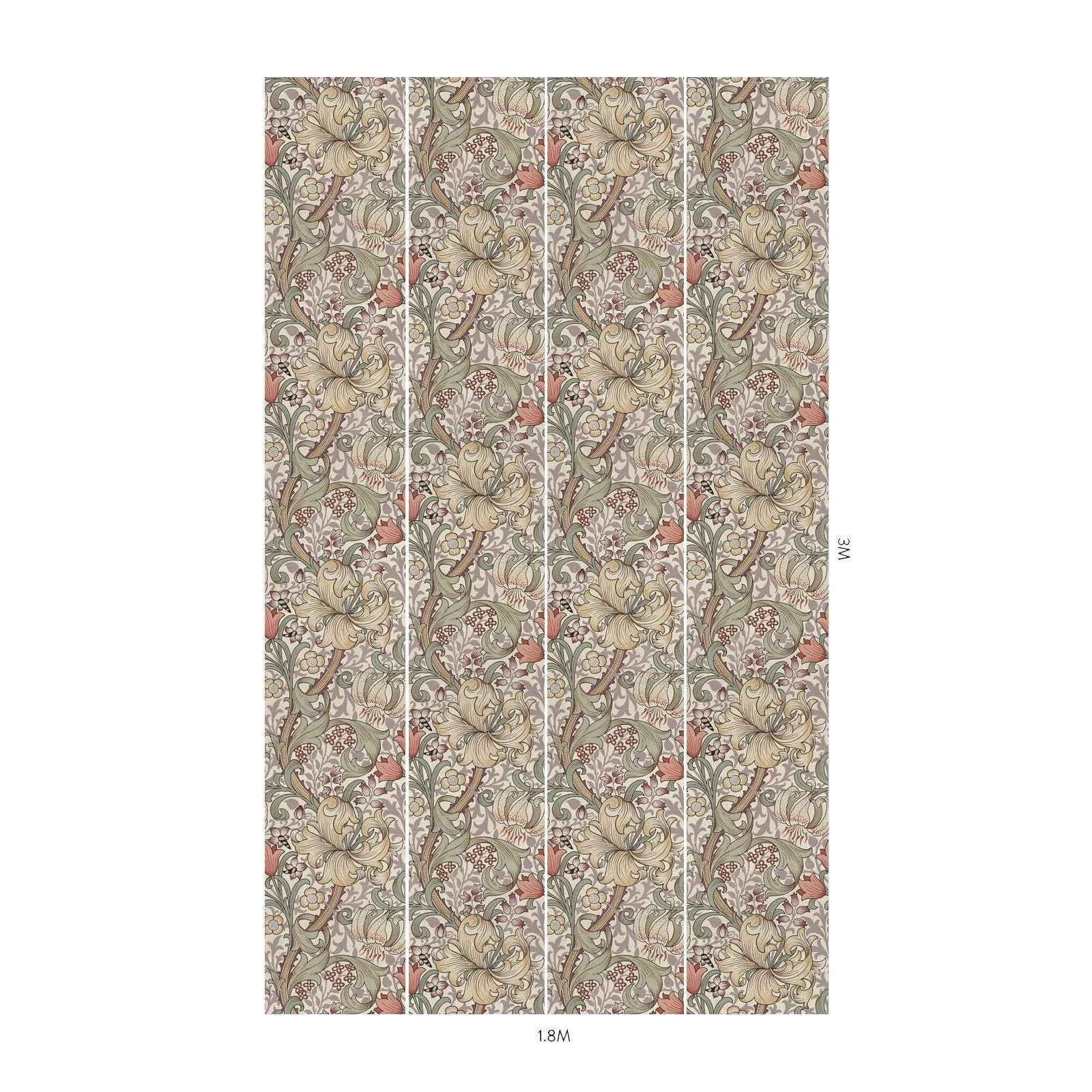 House of Hackney Golden Lily wallpaper in Cirrus, blooms and foliage in cirrus