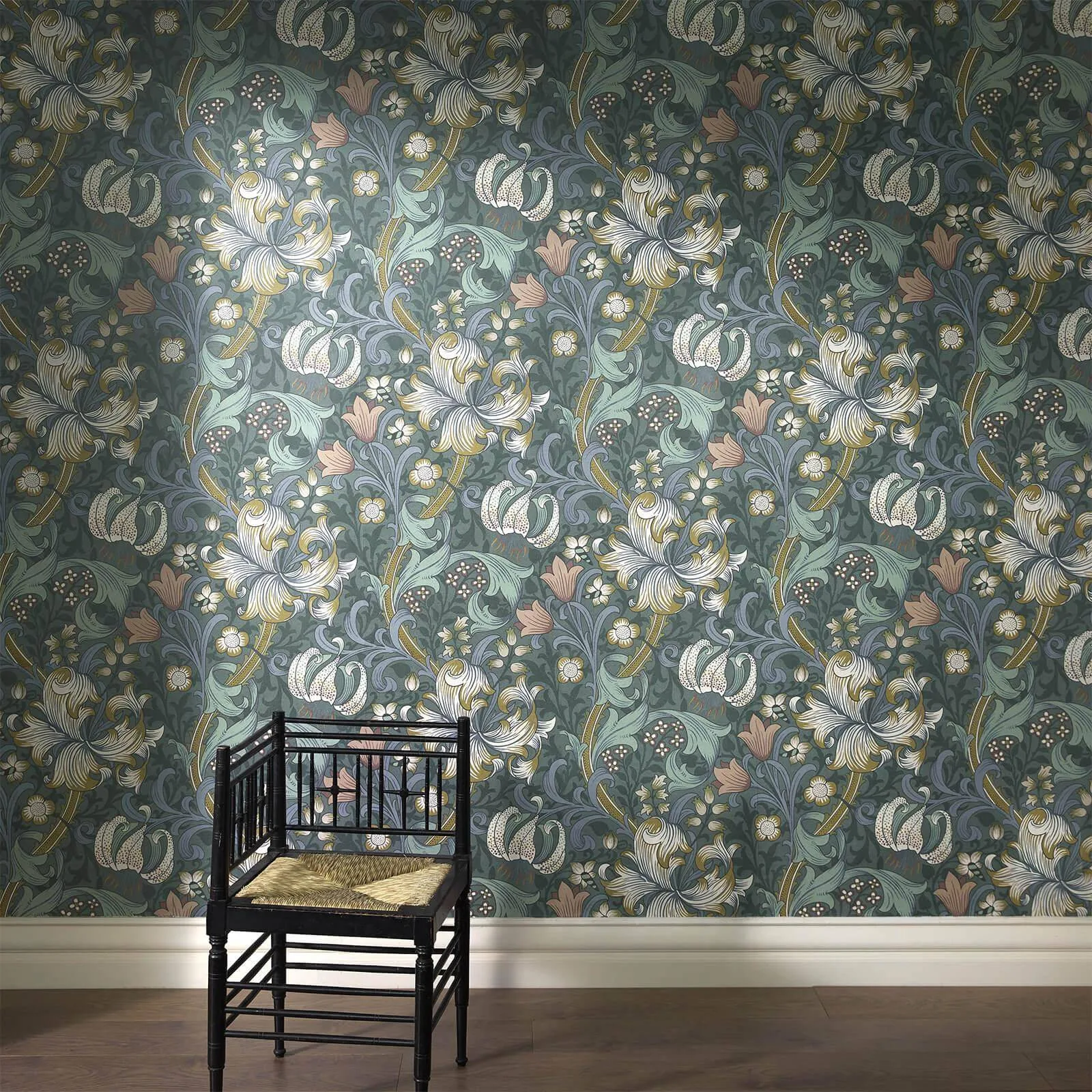 House of Hackney Golden Lily wallpaper in Euphorbia, foliage in euphorbia
