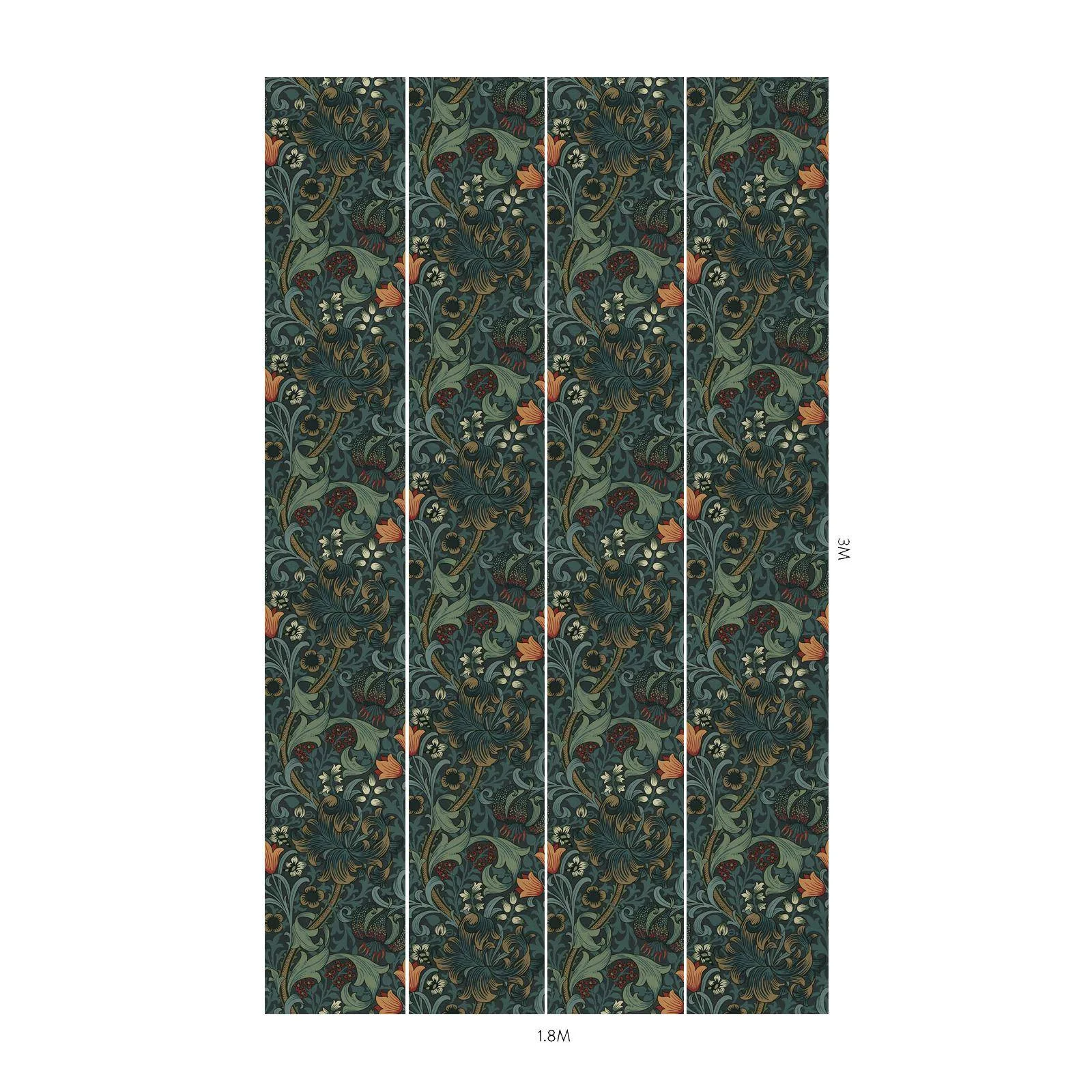 House of Hackney Golden Lily Wallpaper in Midnight House of Hackney Golden Lily wallpaper in Midnight, blooms and foliage in midnight