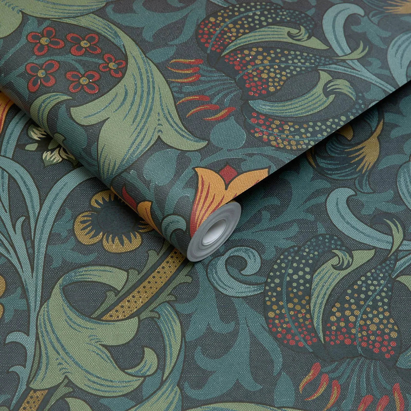 House of Hackney Golden Lily Wallpaper in Midnight House of Hackney Golden Lily wallpaper in Midnight, blooms and foliage in midnight