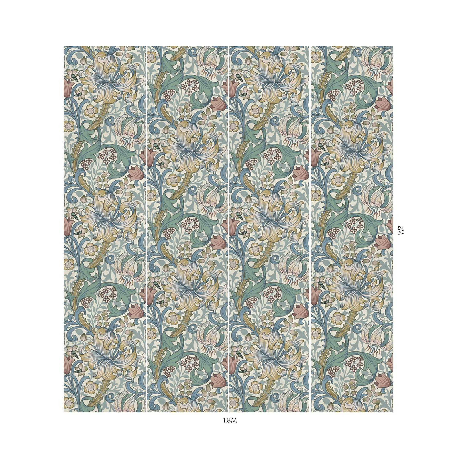 House of Hackney Golden Lily Wallpaper in Moonstone House of Hackney Golden Lily wallpaper in Moonstone, blooms and foliage in moonstone