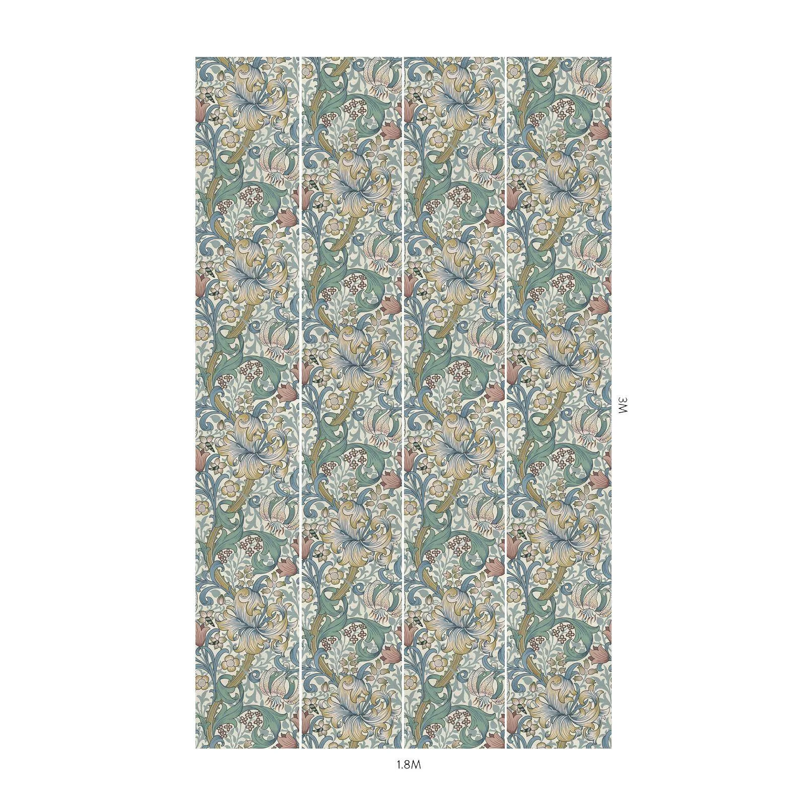 House of Hackney Golden Lily Wallpaper in Moonstone House of Hackney Golden Lily wallpaper in Moonstone, blooms and foliage in moonstone
