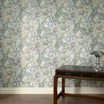 House of Hackney Golden Lily Wallpaper in Moonstone House of Hackney Golden Lily wallpaper in Moonstone, blooms and foliage in moonstone
