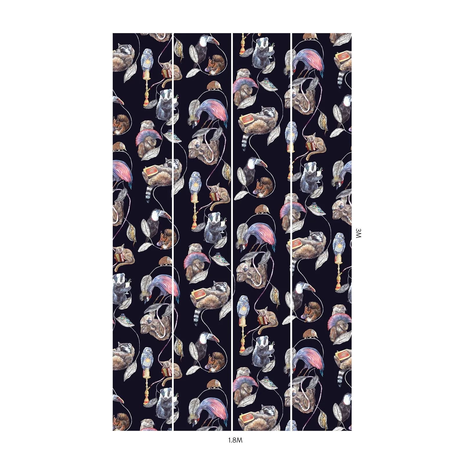 House of Hackney Hackney Empire wallpaper in Midnight, birds and animal markings in midnight