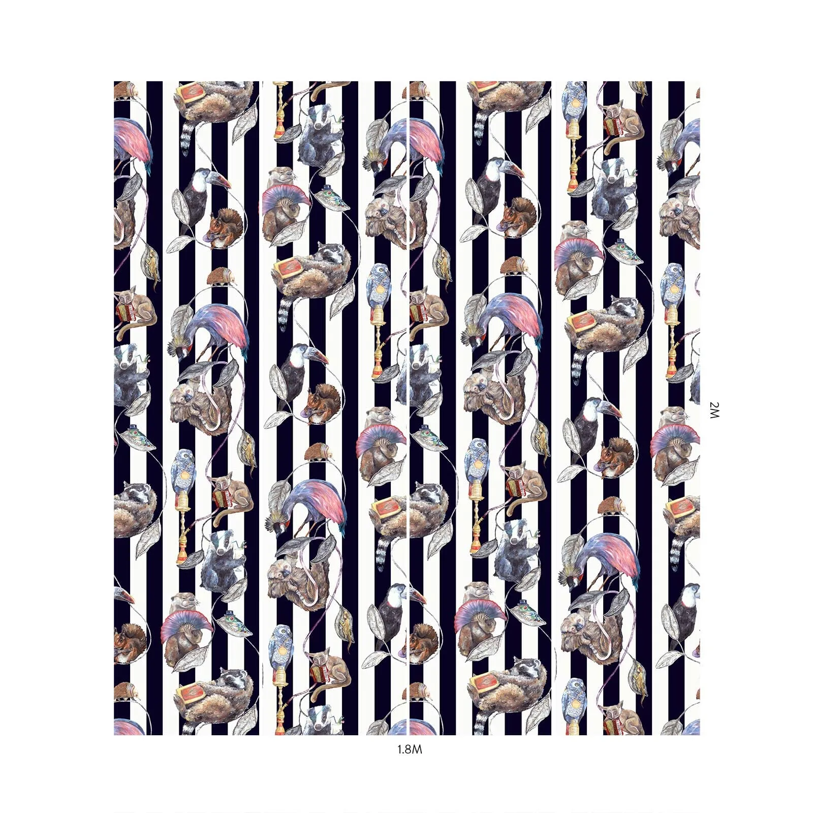 House of Hackney Hackney Empire wallpaper in Midnight Stripe, animal markings and stripes in midnight stripe