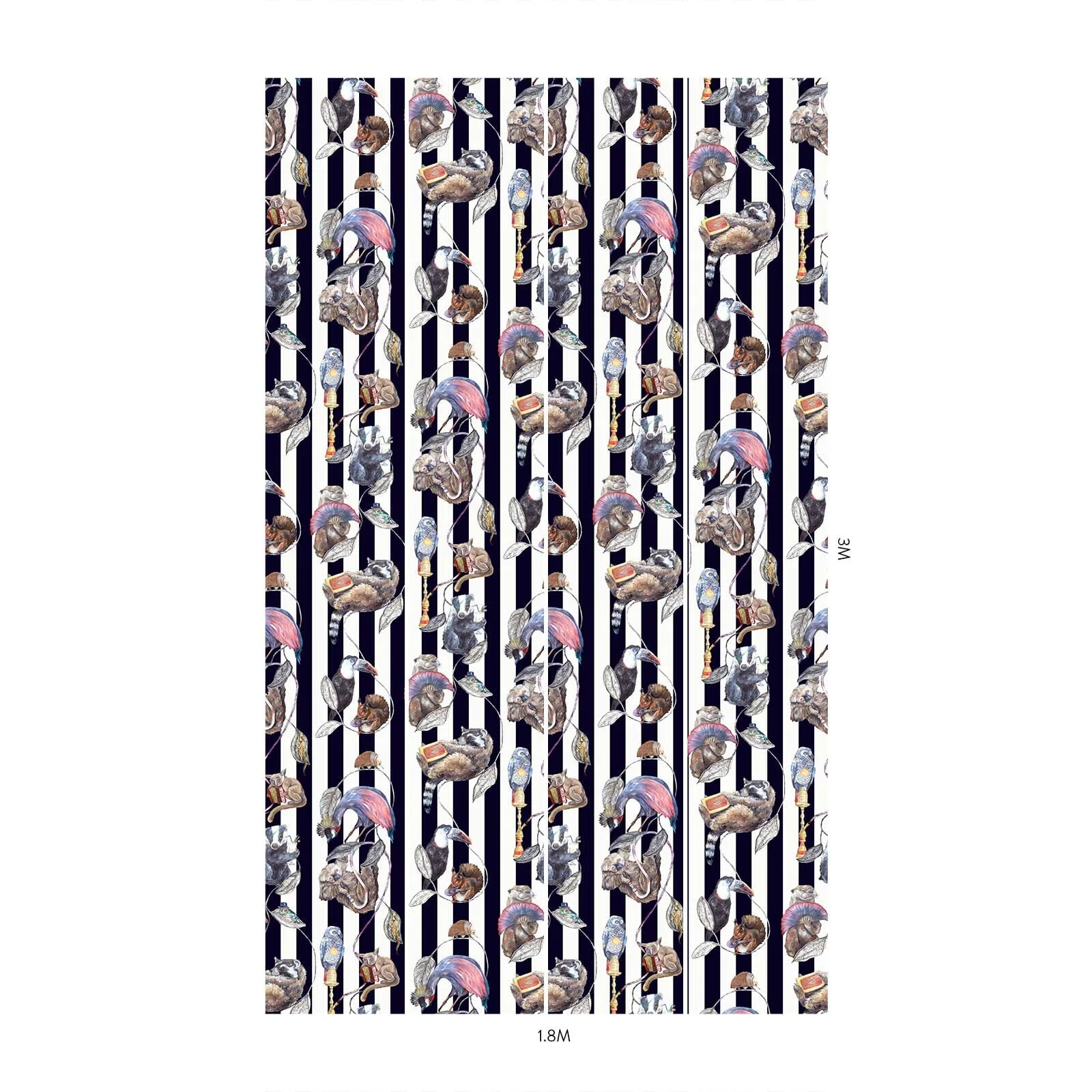 House of Hackney Hackney Empire wallpaper in Midnight Stripe, animal markings and stripes in midnight stripe
