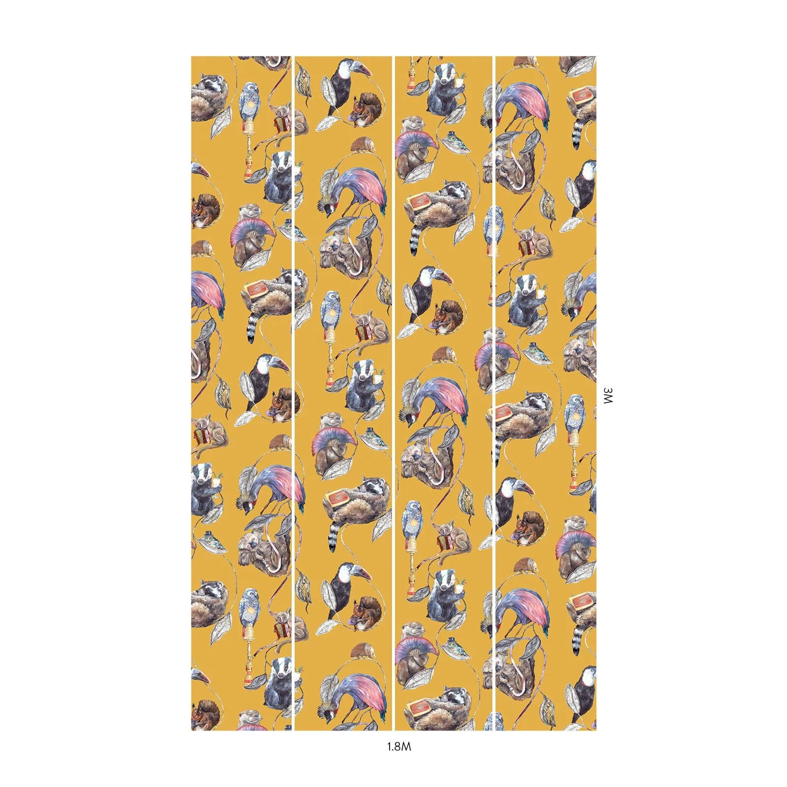 House of Hackney Hackney Empire Wallpaper in Ochre House of Hackney Hackney Empire wallpaper in Ochre, animal markings and trees in ochre