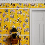 House of Hackney Hackney Empire Wallpaper in Ochre House of Hackney Hackney Empire wallpaper in Ochre, animal markings and trees in ochre