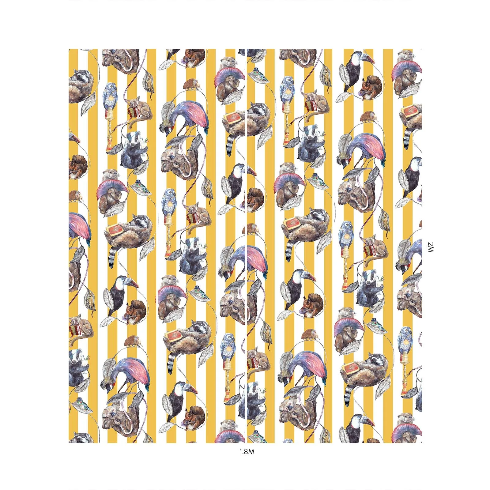 House of Hackney Hackney Empire wallpaper in Ochre Stripe, animal markings and stripes in ochre