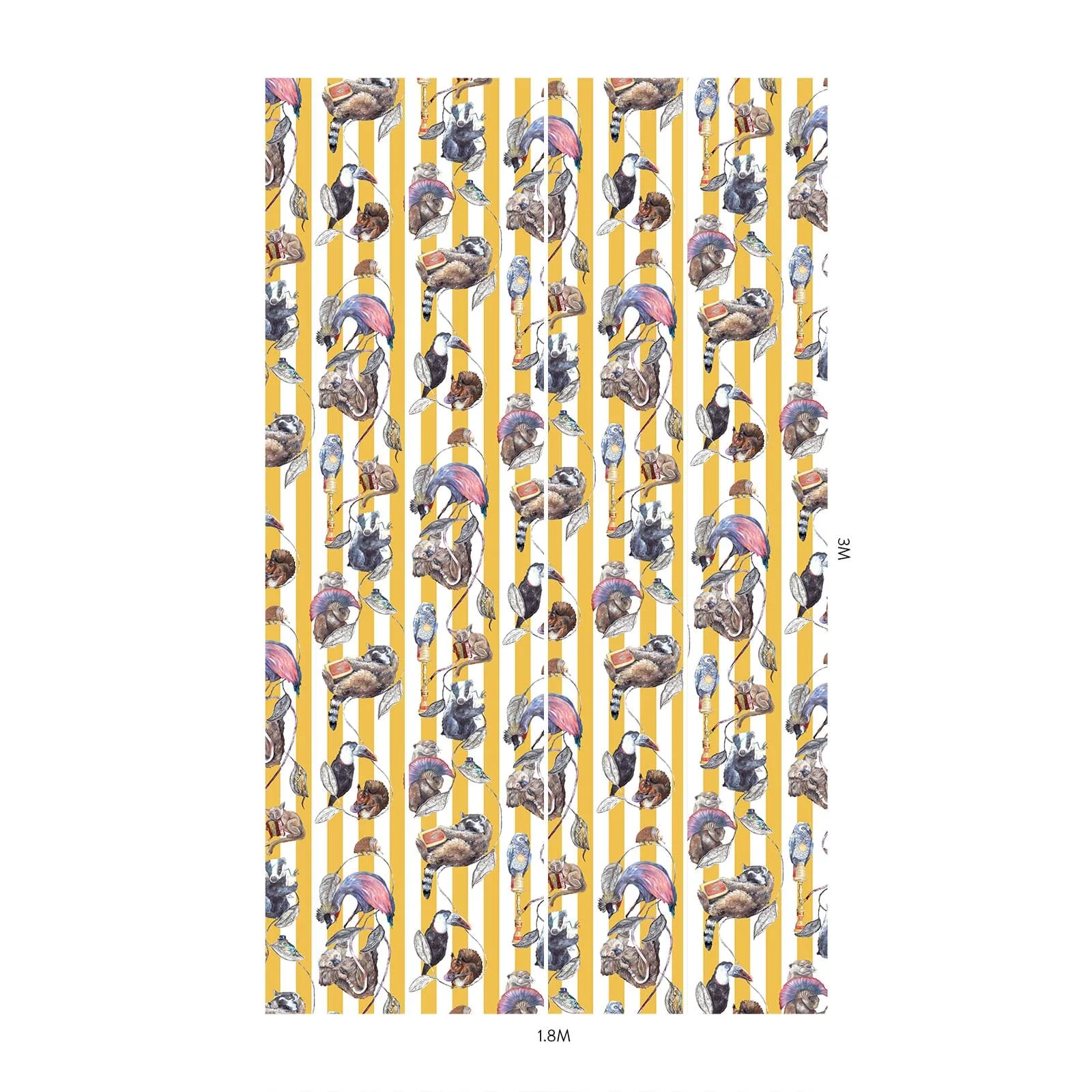 House of Hackney Hackney Empire wallpaper in Ochre Stripe, animal markings and stripes in ochre