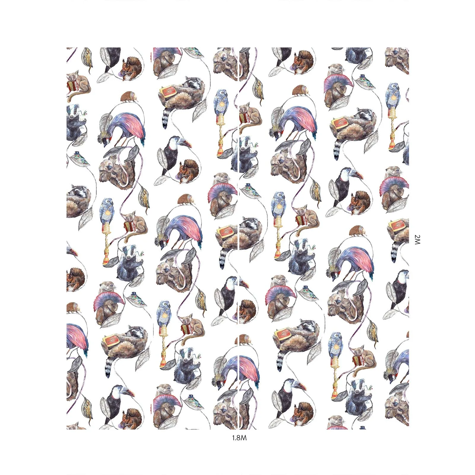 House of Hackney Hackney Empire wallpaper in White, foliage and animal markings in white