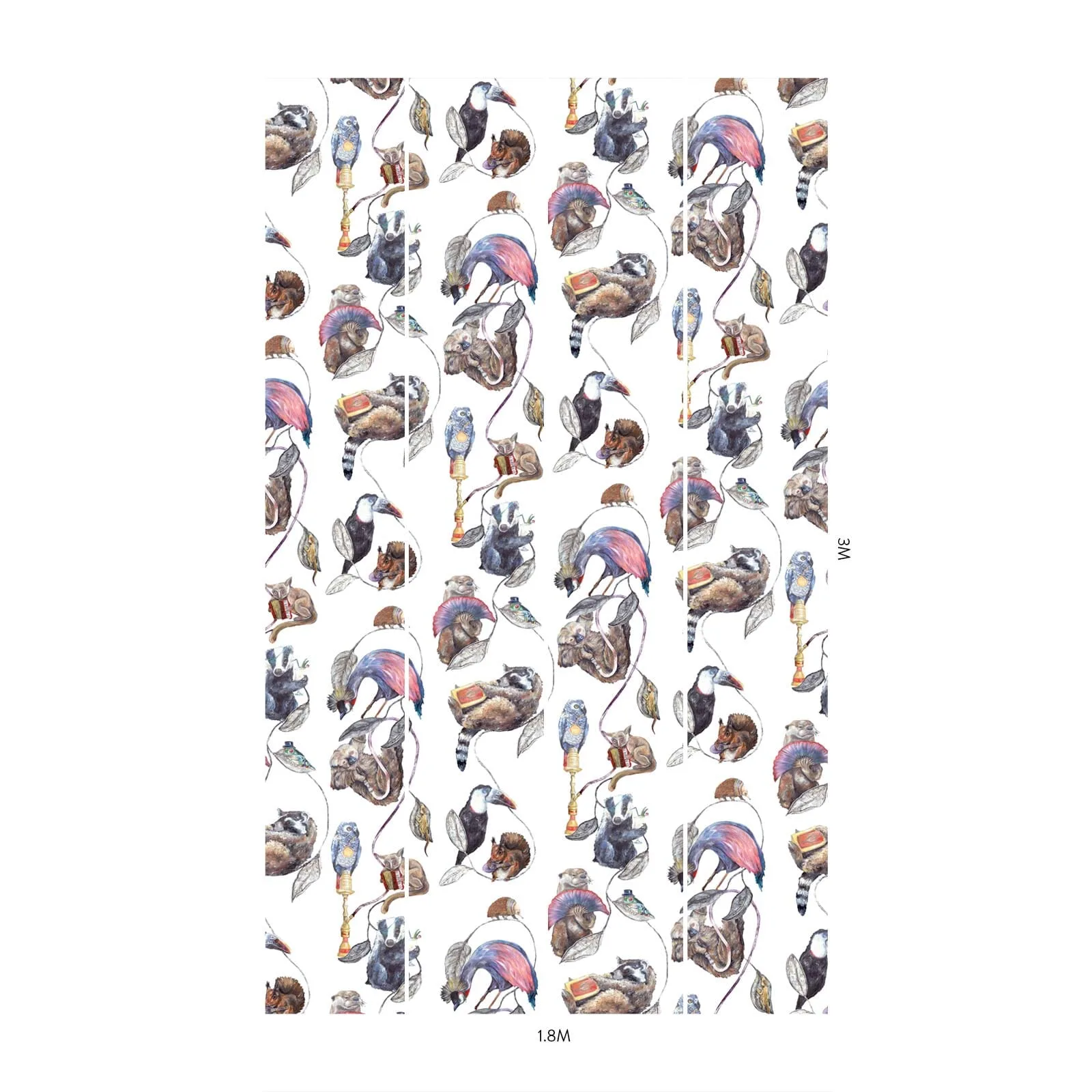 House of Hackney Hackney Empire wallpaper in White, foliage and animal markings in white