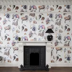 House of Hackney Hackney Empire wallpaper in White, foliage and animal markings in white