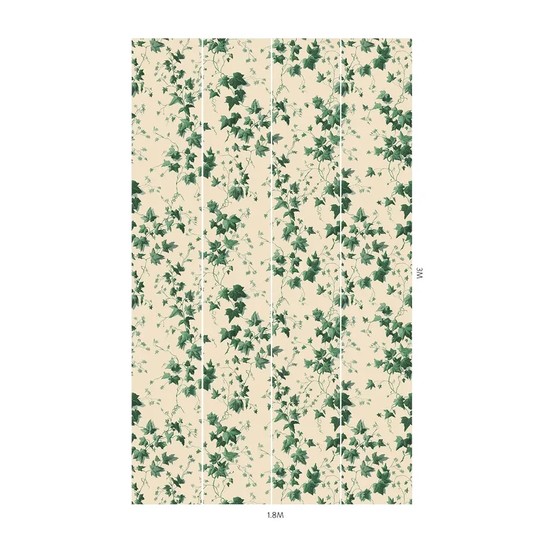 House of Hackney Hedera wallpaper in Viridian, foliage and scenic vignettes in viridian
