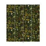 House of Hackney Herbarium wallpaper in Forest Green, blooms and foliage in green
