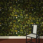 House of Hackney Herbarium wallpaper in Forest Green, blooms and foliage in green