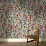 House of Hackney Hollyhocks Wallpaper in Autumn House of Hackney Hollyhocks wallpaper in Autumn, blooms and foliage in autumn
