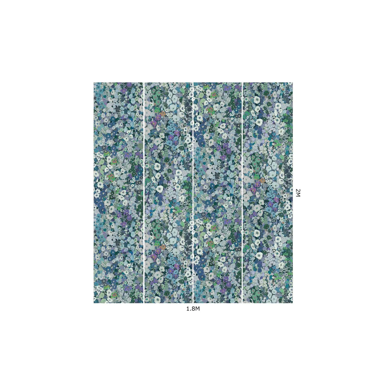 House of Hackney Hollyhocks Wallpaper in Dew House of Hackney Hollyhocks wallpaper in Dew, blooms and foliage in dew