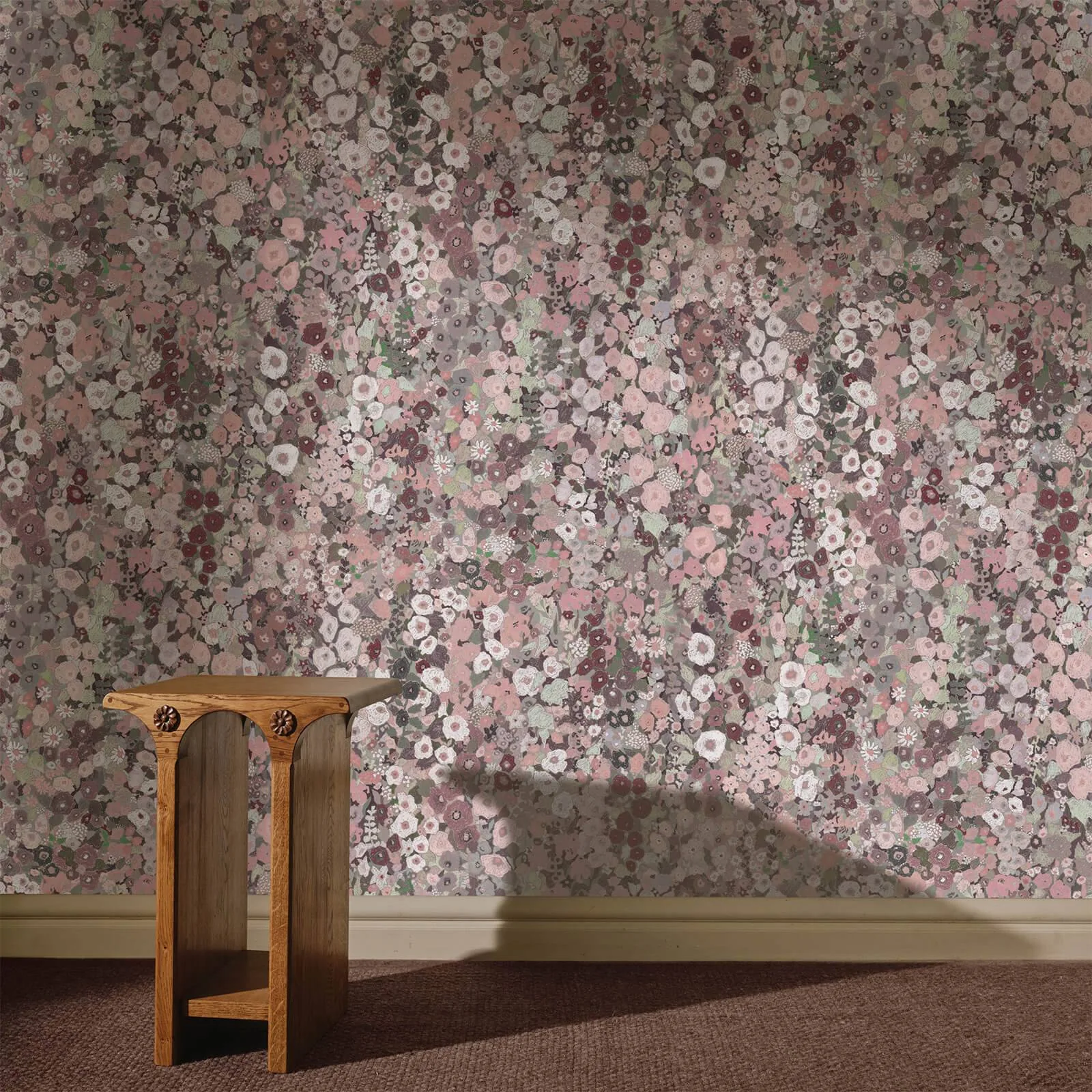 House of Hackney Hollyhocks wallpaper in Earth, blooms and foliage in earth