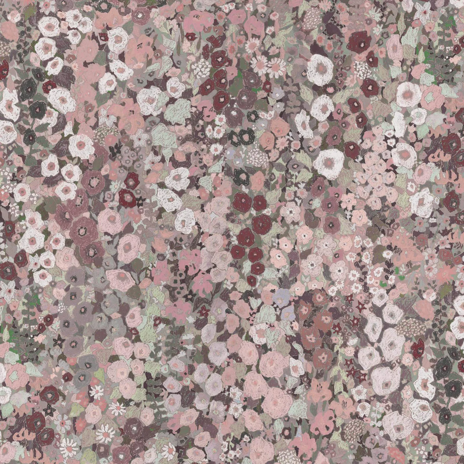 House of Hackney Hollyhocks wallpaper in Earth, blooms and foliage in earth