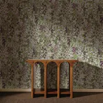 House of Hackney Hollyhocks Wallpaper in Meadow House of Hackney Hollyhocks wallpaper in Meadow, blooms and foliage in meadow