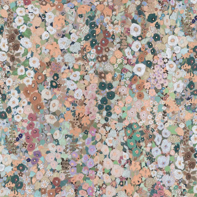 House of Hackney Hollyhocks wallpaper in Prairie, blooms and foliage in prairie