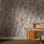 House of Hackney Hollyhocks Wallpaper in Prairie House of Hackney Hollyhocks wallpaper in Prairie, blooms and foliage in prairie