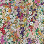 House of Hackney Hollyhocks Wallpaper in Spring House of Hackney Hollyhocks wallpaper in Spring, blooms and foliage in spring
