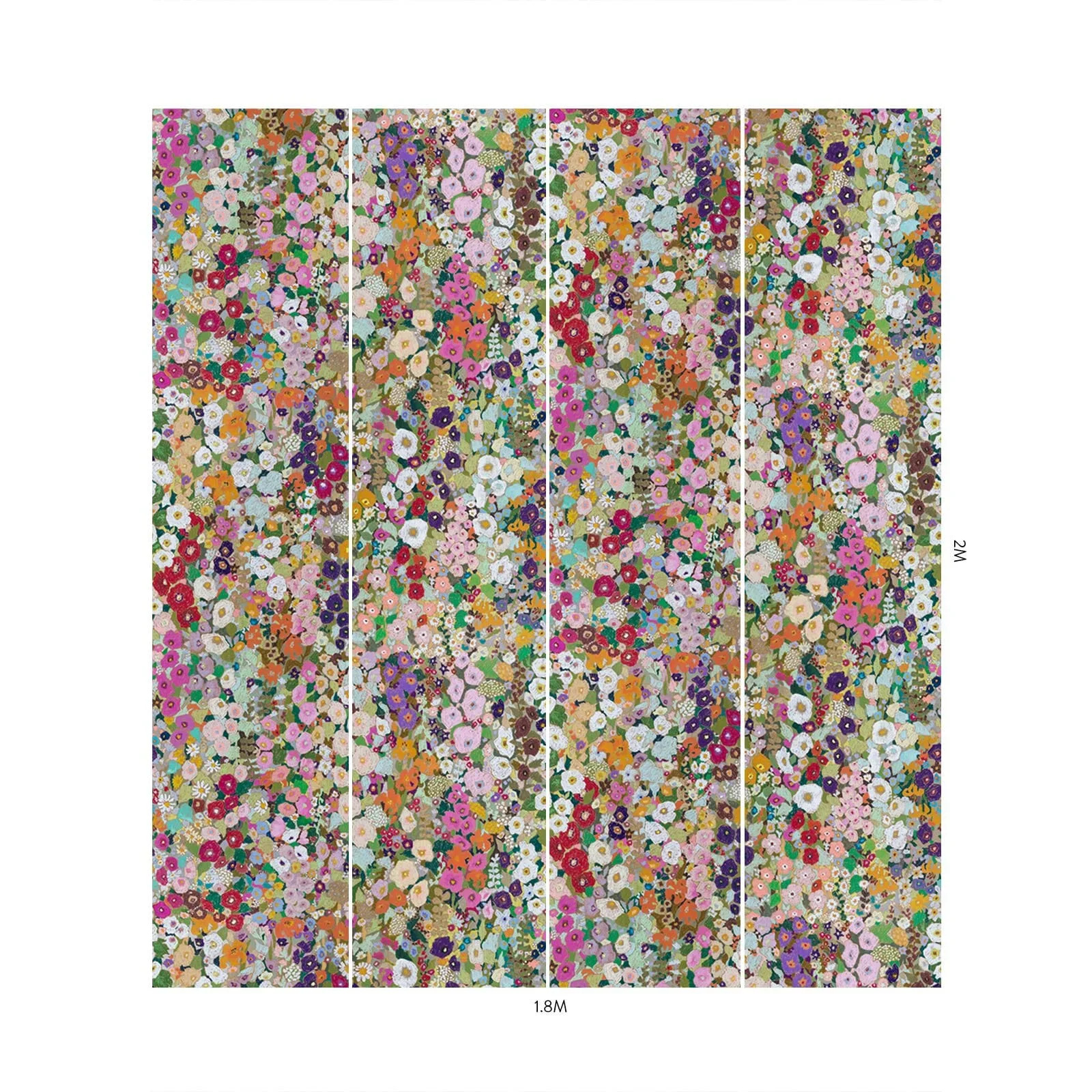 House of Hackney Hollyhocks Wallpaper in Spring House of Hackney Hollyhocks wallpaper in Spring, blooms and foliage in spring