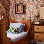 House of Hackney Hollyhocks Wallpaper in Spring House of Hackney Hollyhocks wallpaper in Spring, blooms and foliage in spring