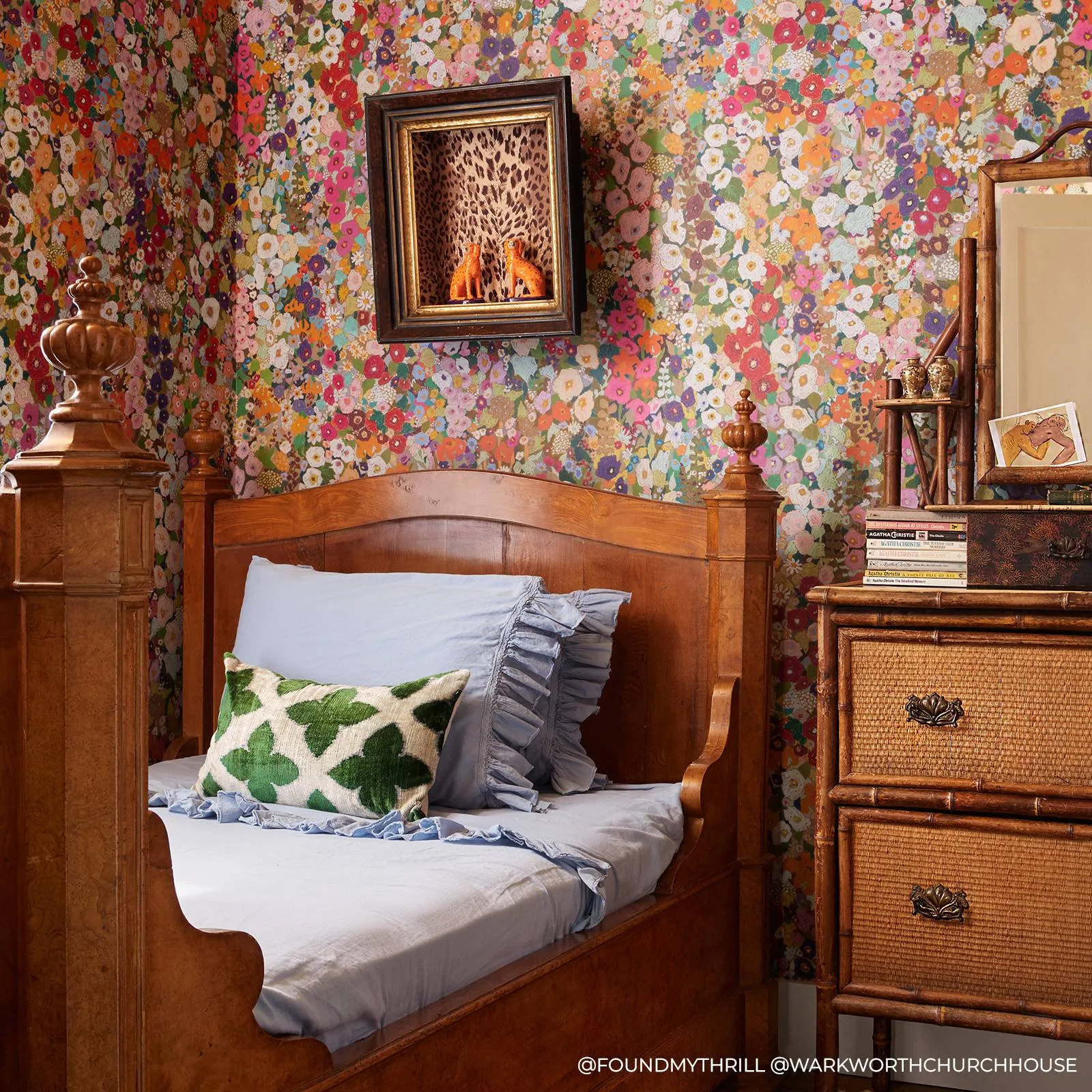 House of Hackney Hollyhocks Wallpaper in Spring House of Hackney Hollyhocks wallpaper in Spring, blooms and foliage in spring
