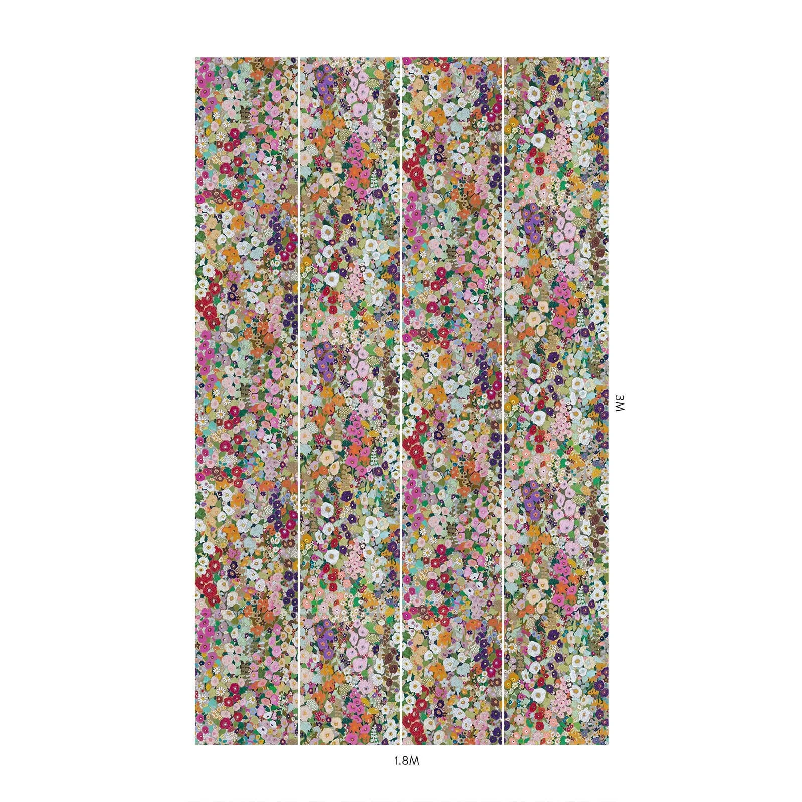 House of Hackney Hollyhocks Wallpaper in Spring House of Hackney Hollyhocks wallpaper in Spring, blooms and foliage in spring