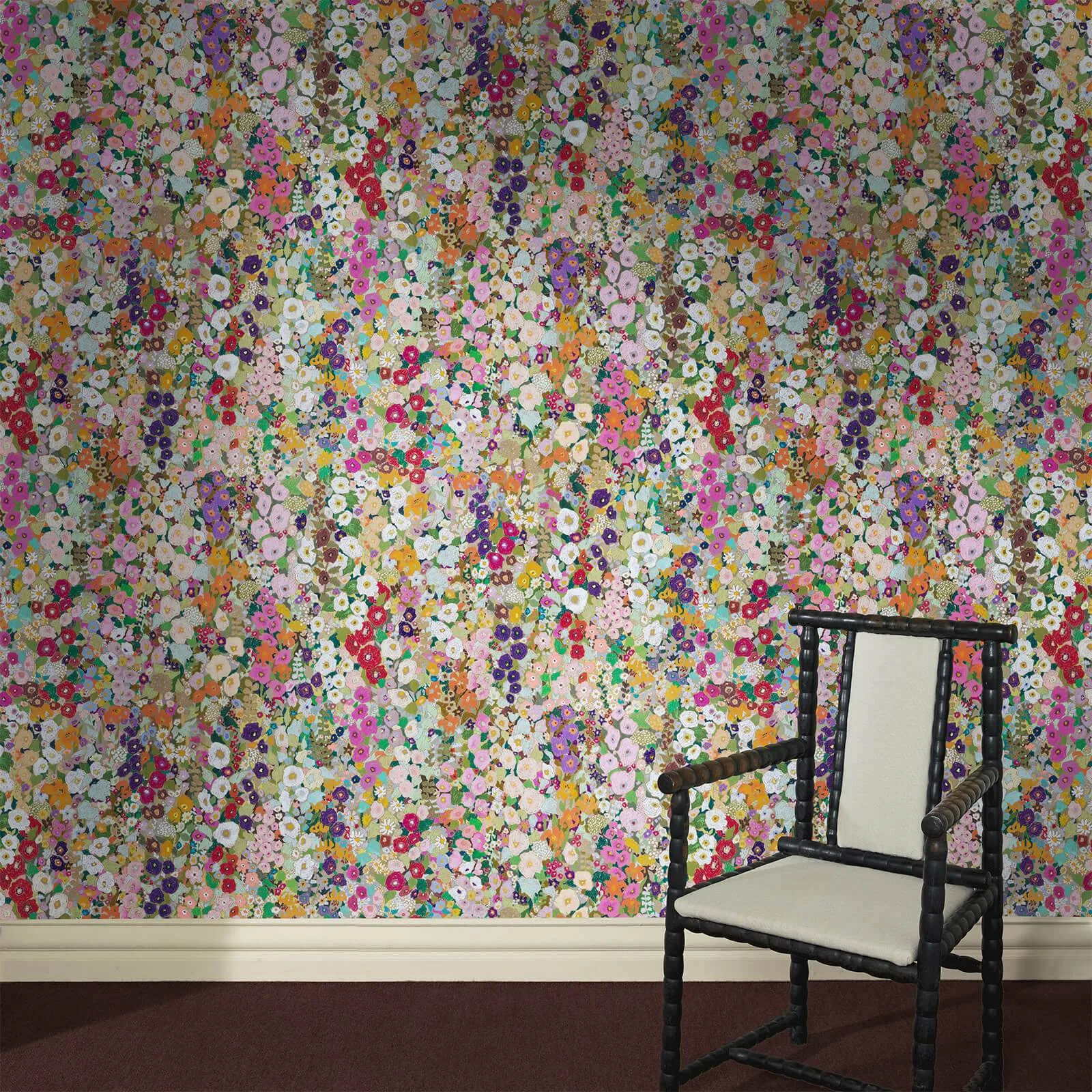 House of Hackney Hollyhocks wallpaper in Spring, blooms and foliage in spring
