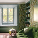House of Hackney Hollyhocks wallpaper in Summer, blooms and foliage in summer